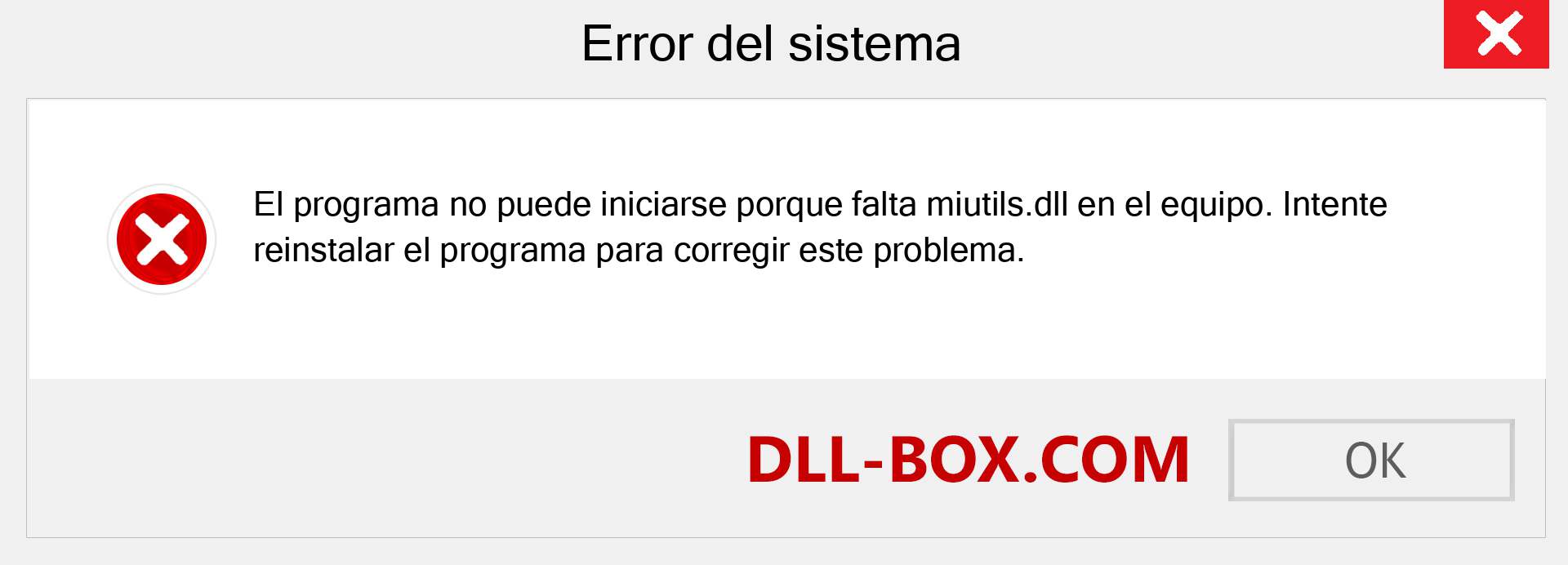 ¿Falta el archivo miutils.dll ?. Descargar para Windows 7, 8, 10 - Corregir miutils dll Missing Error en Windows, fotos, imágenes